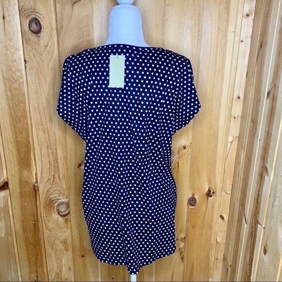 Michael Kors NWT blue/ white polka dot top size L - Picture 5 of 8